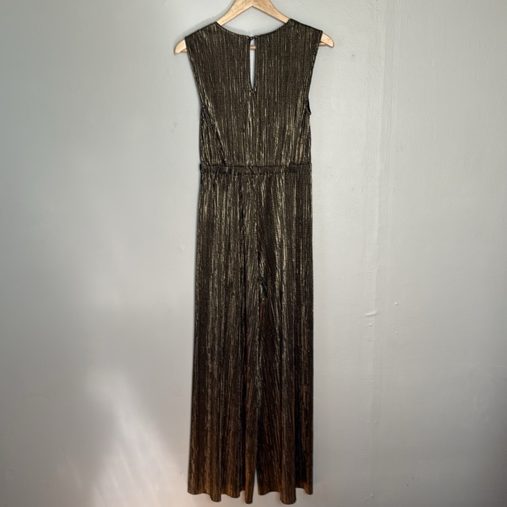 Vanessa Virginia for Anthropologie Point Neuf Jumpsuit metallic pleated small - Picture 10 of 10